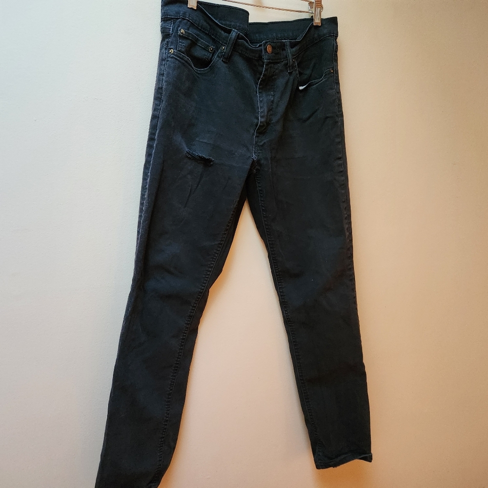 Levis Black Distressed Jeans 33x34 - Picture 2 of 5